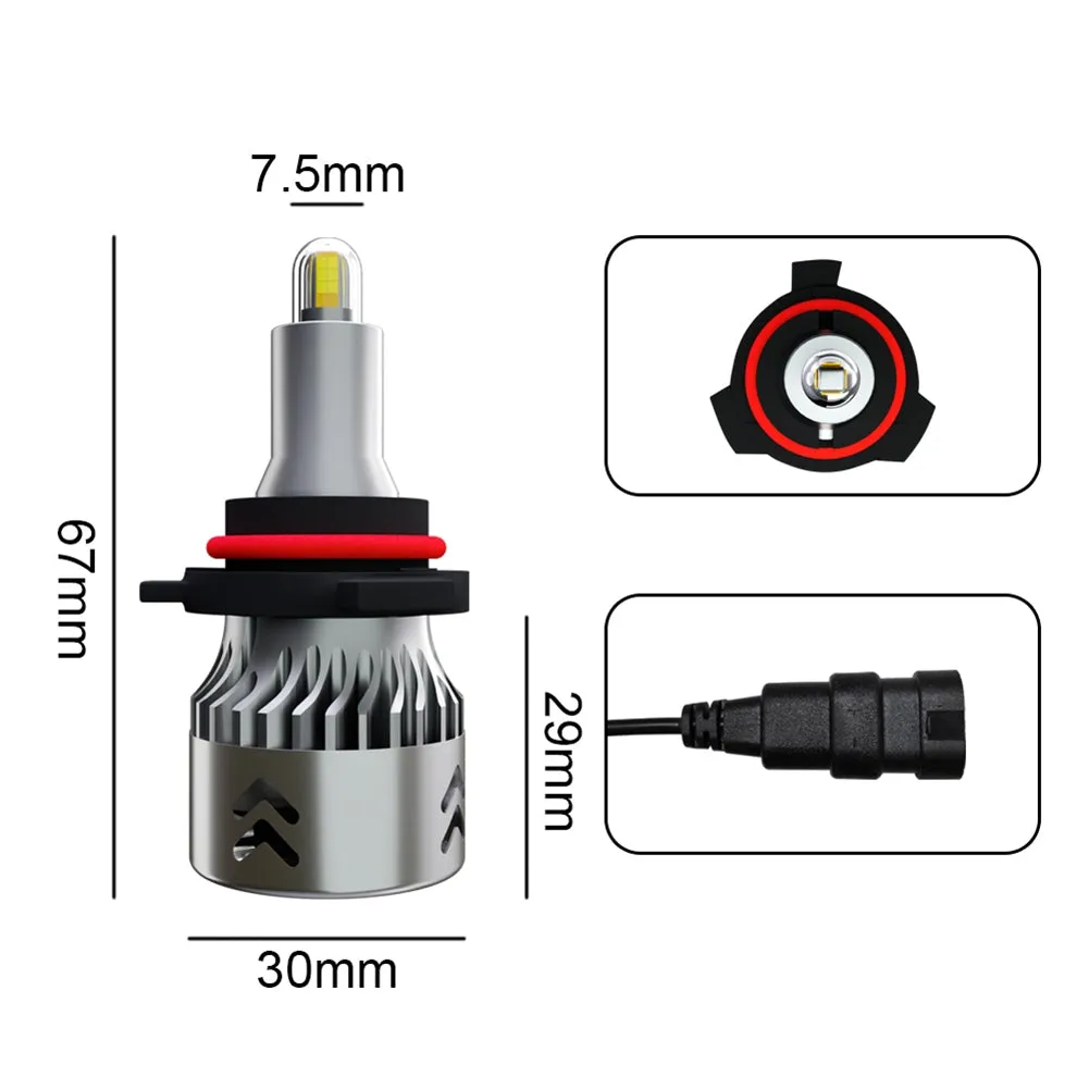 1 Pair Aluminum Car Headlights 1904 12000/min 6000k Ip68