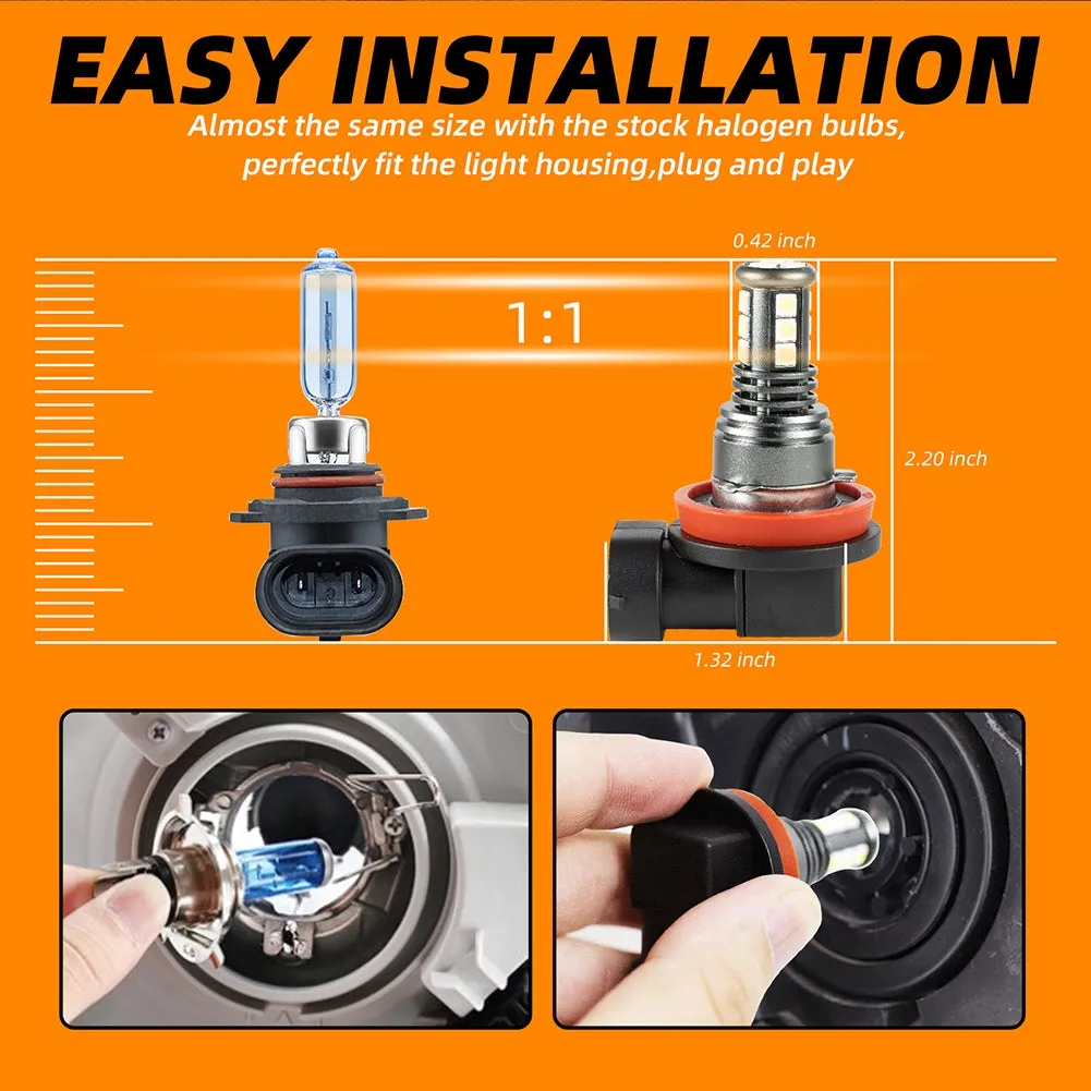 1 Pair Aluminum Car Led High-brightness Fog Lamp Headlights