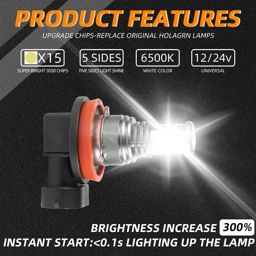 1 Pair Aluminum Car Led High-brightness Fog Lamp Headlights