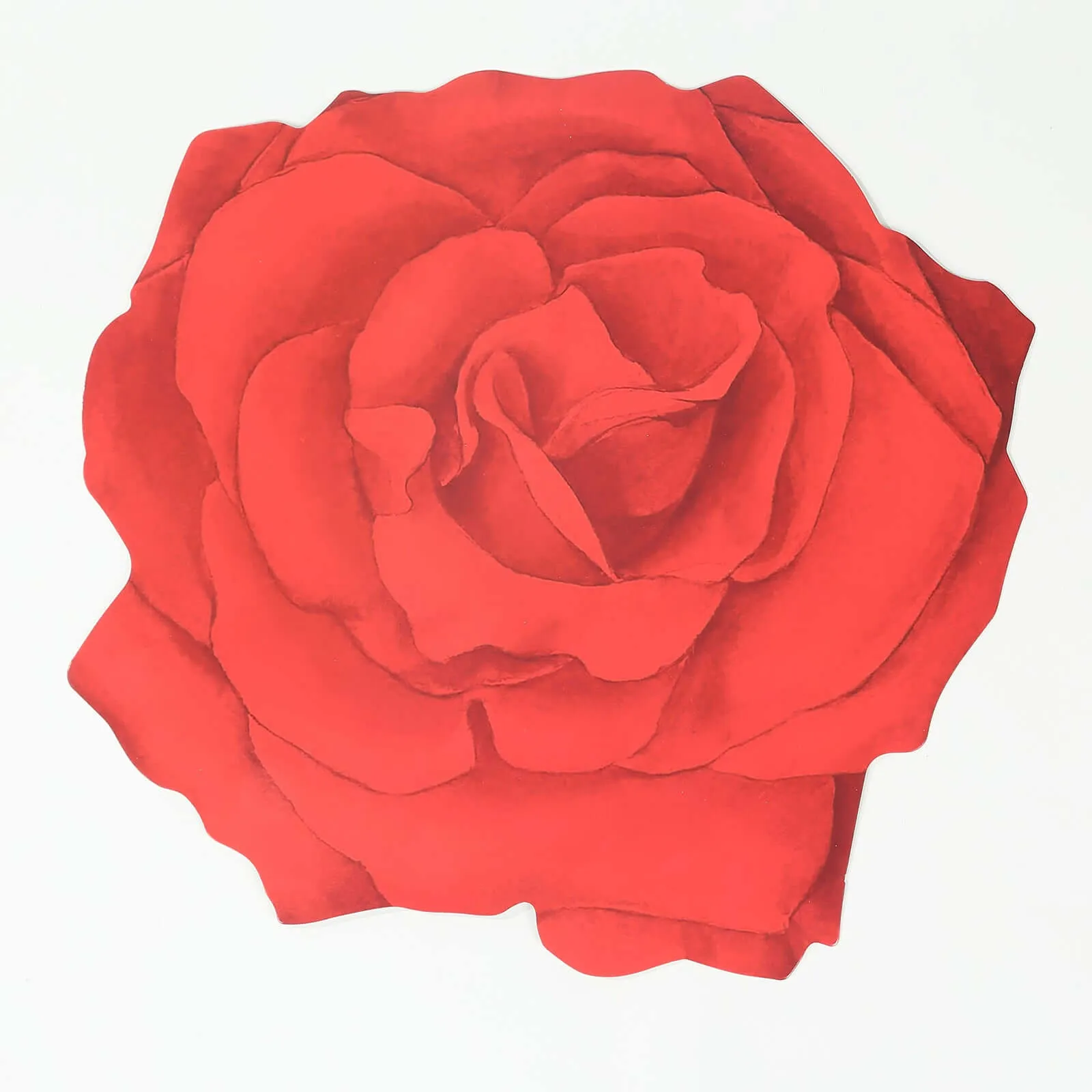 10 Pack Red Rose Flower Cardboard Paper Placemats, 14" Disposable Floral Table Mats - 400GSM