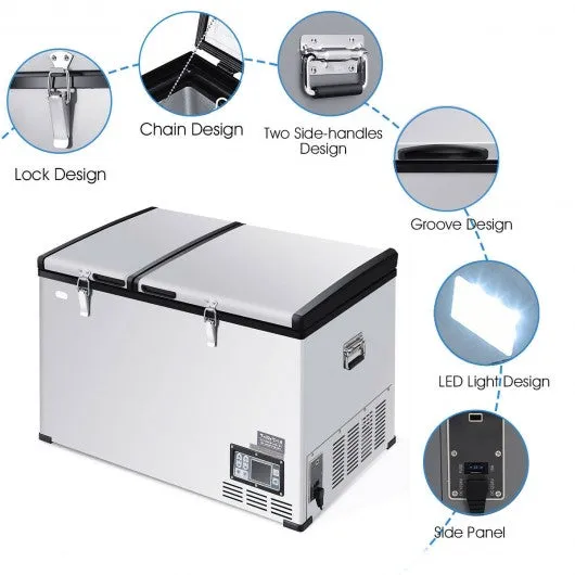 105-Quart Portable Electric Compressor Camping Cooler Refrigerator