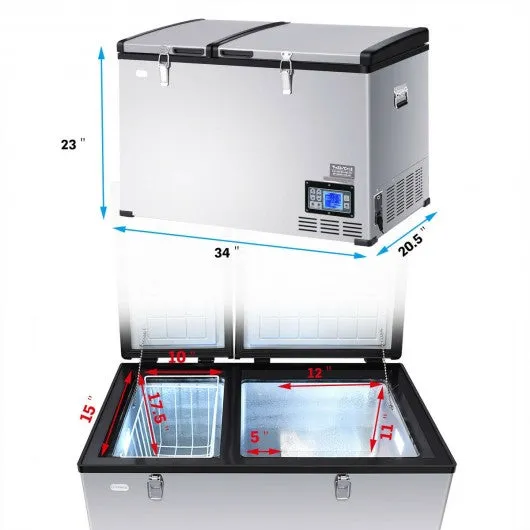 105-Quart Portable Electric Compressor Camping Cooler Refrigerator