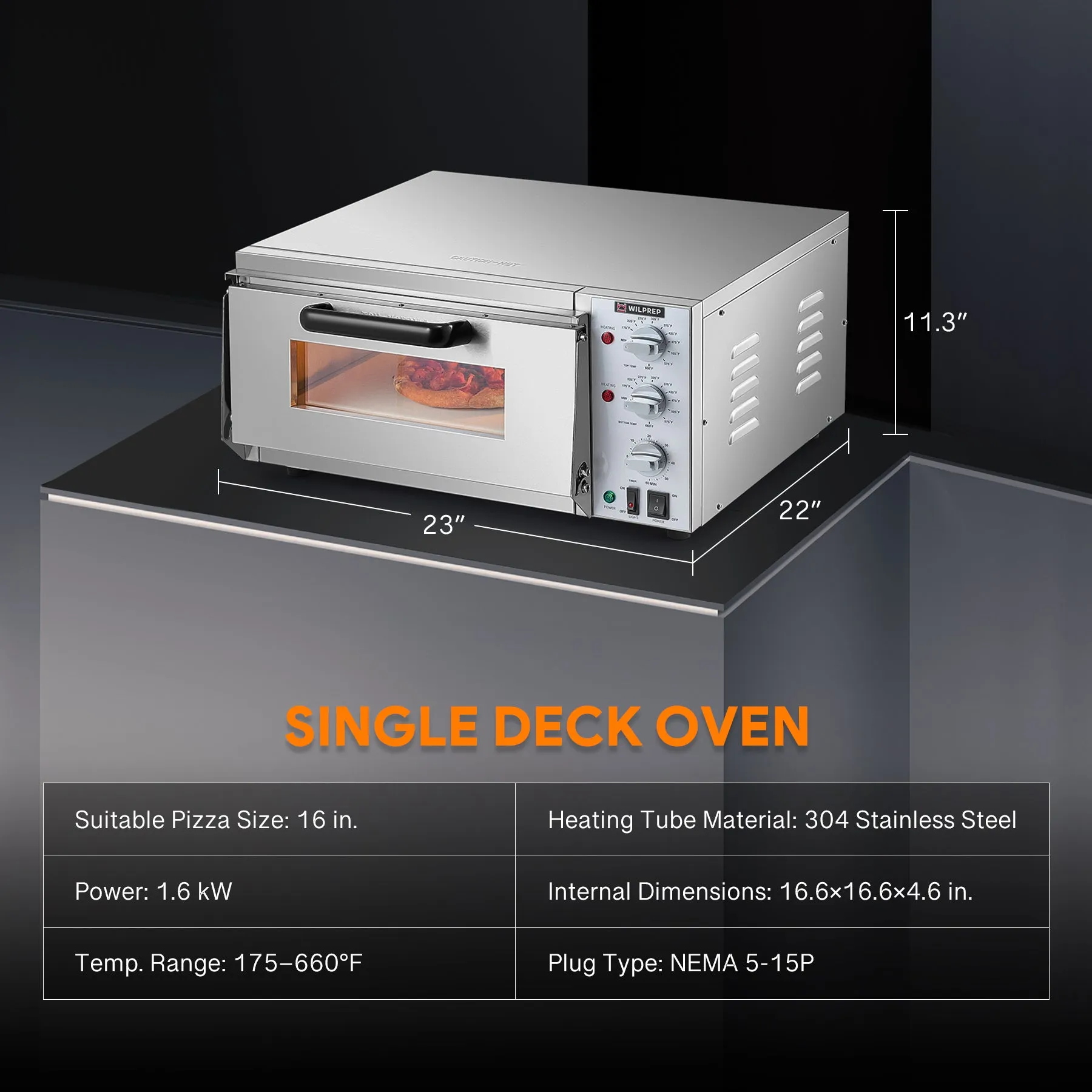 16" Commercial Countertop Oven for Pizza
