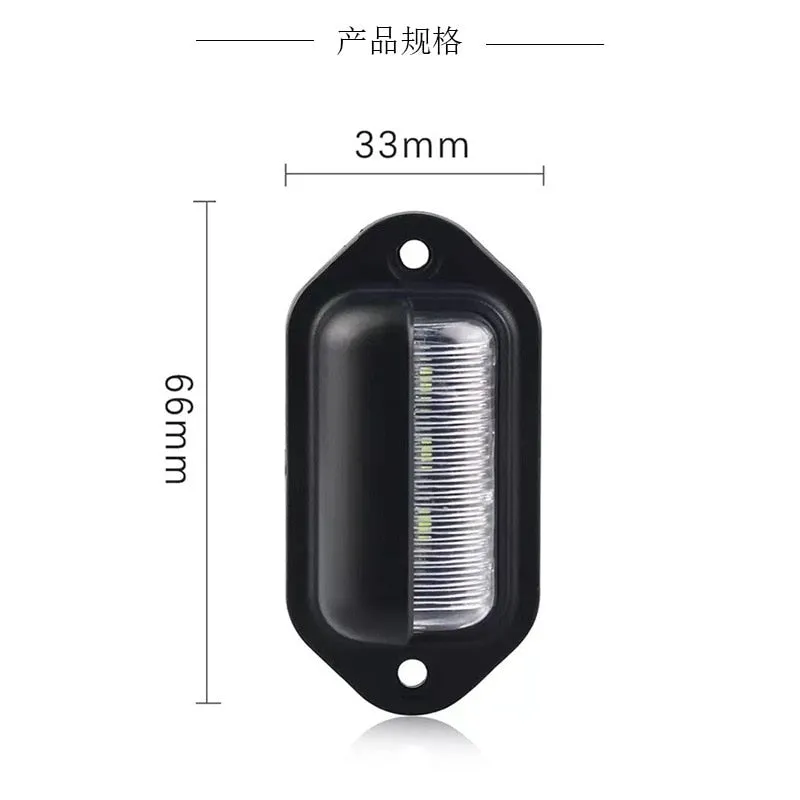 1Set 6 LED Car License Number Plate Light for SUV Truck Trailer Van Tag Step Lamp White Bulbs Car Products License Plate Lights