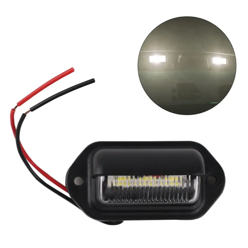 1Set 6 LED Car License Number Plate Light for SUV Truck Trailer Van Tag Step Lamp White Bulbs Car Products License Plate Lights