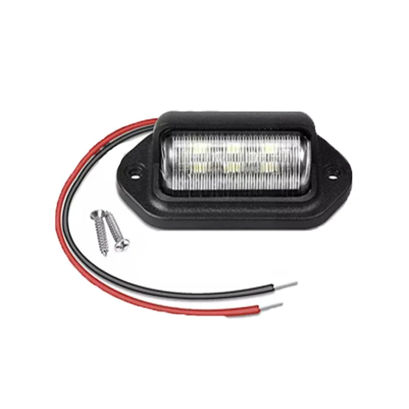 1Set 6 LED Car License Number Plate Light for SUV Truck Trailer Van Tag Step Lamp White Bulbs Car Products License Plate Lights