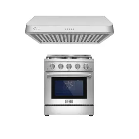 2 Piece Kitchen Appliances Packages w/ 30" Gas Range & 30" Range Hood-30GR03 & 30RH01