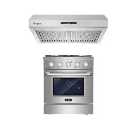 2 Piece Kitchen Appliances Packages w/ 30" Gas Range & 30" Range Hood-30GR07 & 30RH07
