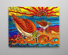2 Sandpipers Aluminum Wall Art