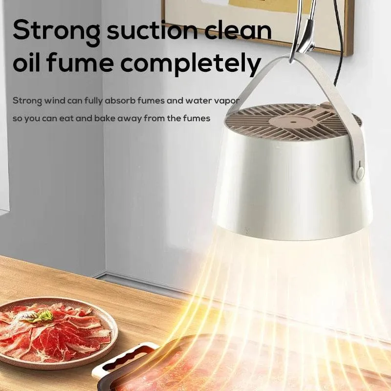 2024 New Portable Desktop Exhaust Fan Small Kitchen Hood Extractor Barbecue USB Charging Desktop Range Hoods Mini Suction Cooker Hood Kitchen Gadgets