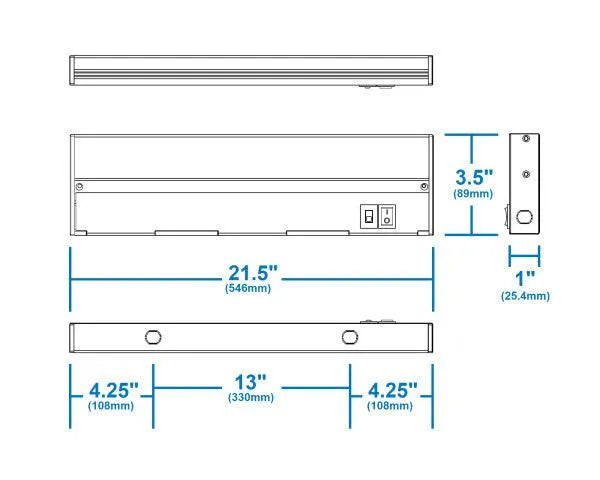 21.5-inch Nickel Selectable LED Under Cabinet Light