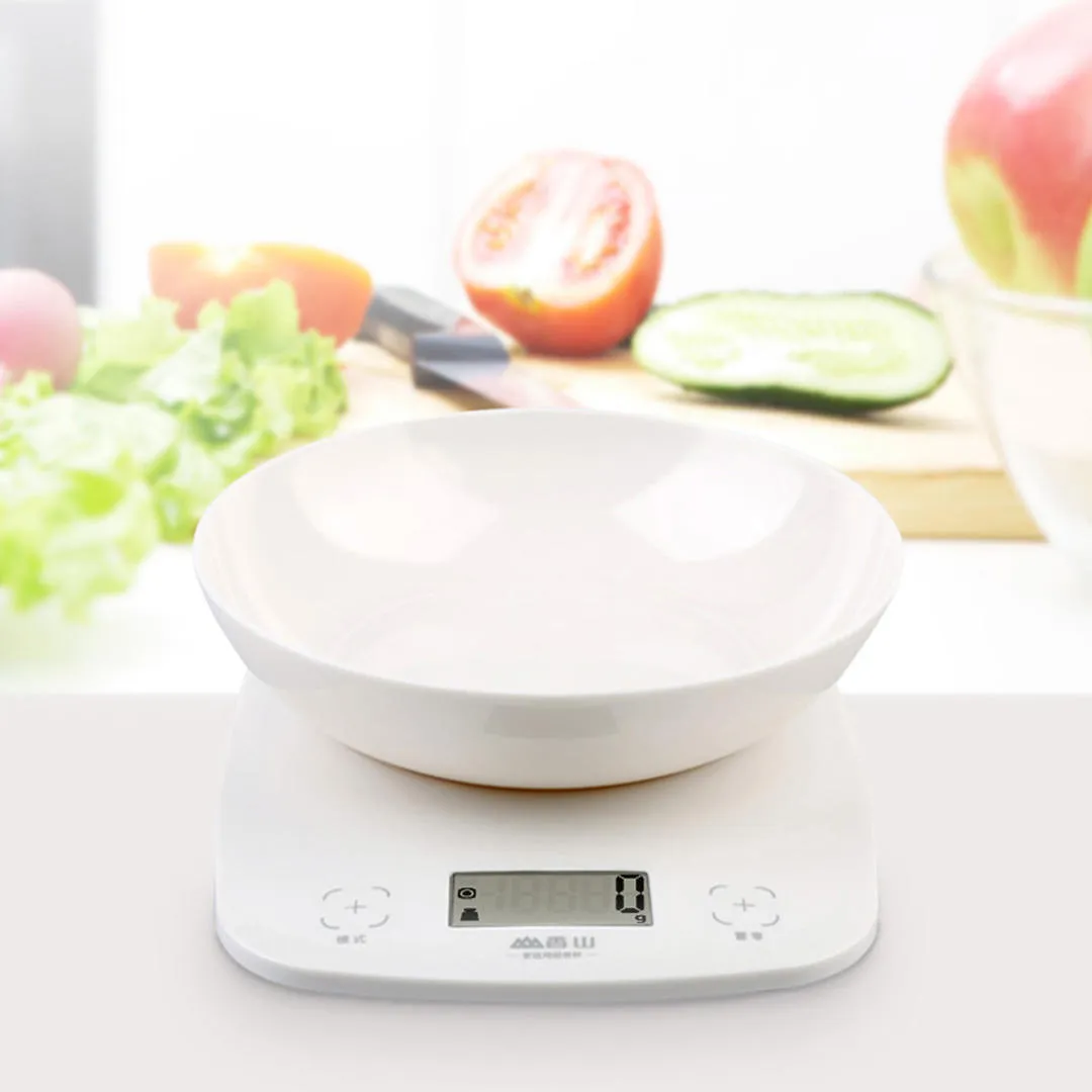 2g-5kg ABS Portable Electronic Kitchen Scale, LCD Display, Intelligent Touch Switch, High Precision, Detachable Tray