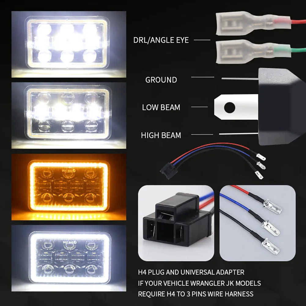 300 W 5 inch LED Headlights 4x6 Led Sealed Beam Headlamp Led