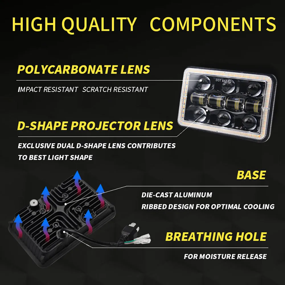 300 W 5 inch LED Headlights 4x6 Led Sealed Beam Headlamp Led