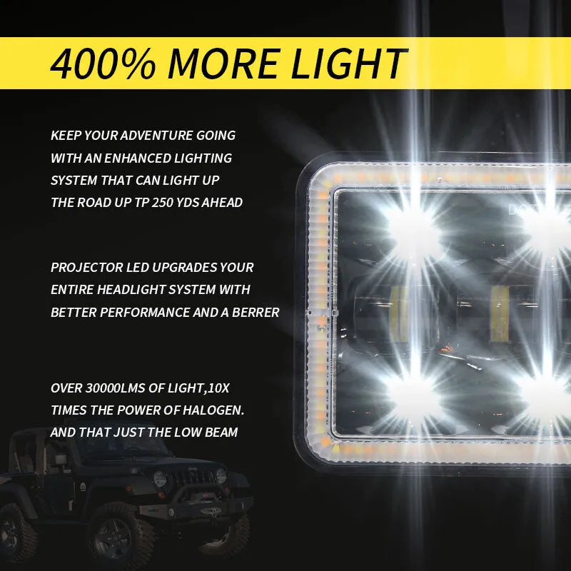 300 W 5 inch LED Headlights 4x6 Led Sealed Beam Headlamp Led