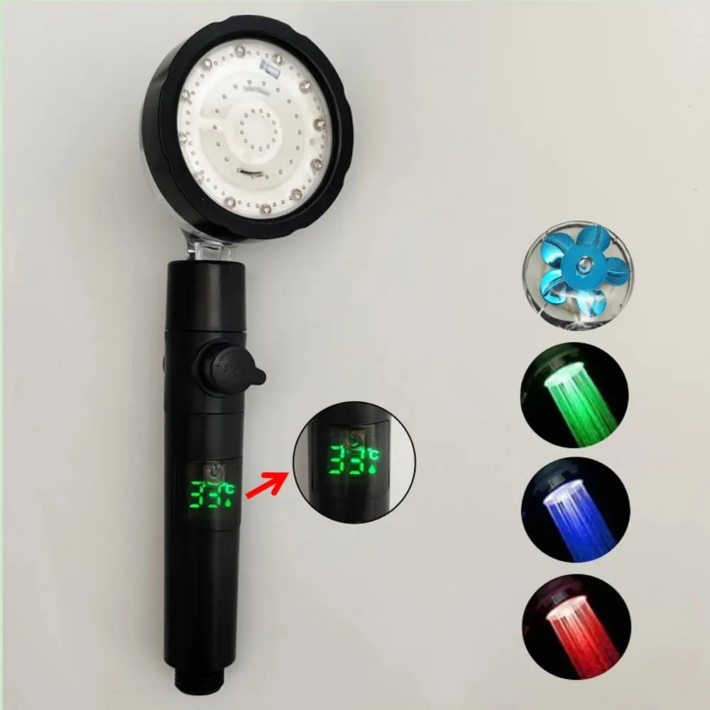 360 Rotational LED Digital Temp Shower Head
