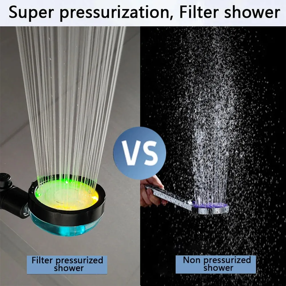 360 Rotational LED Digital Temp Shower Head