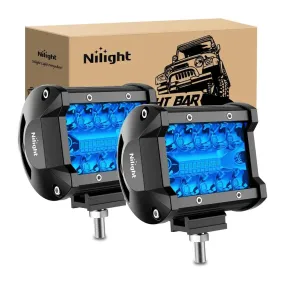 4 Inch 60W 366LM Triple Row Spot Blue Led Pods (Pair)
