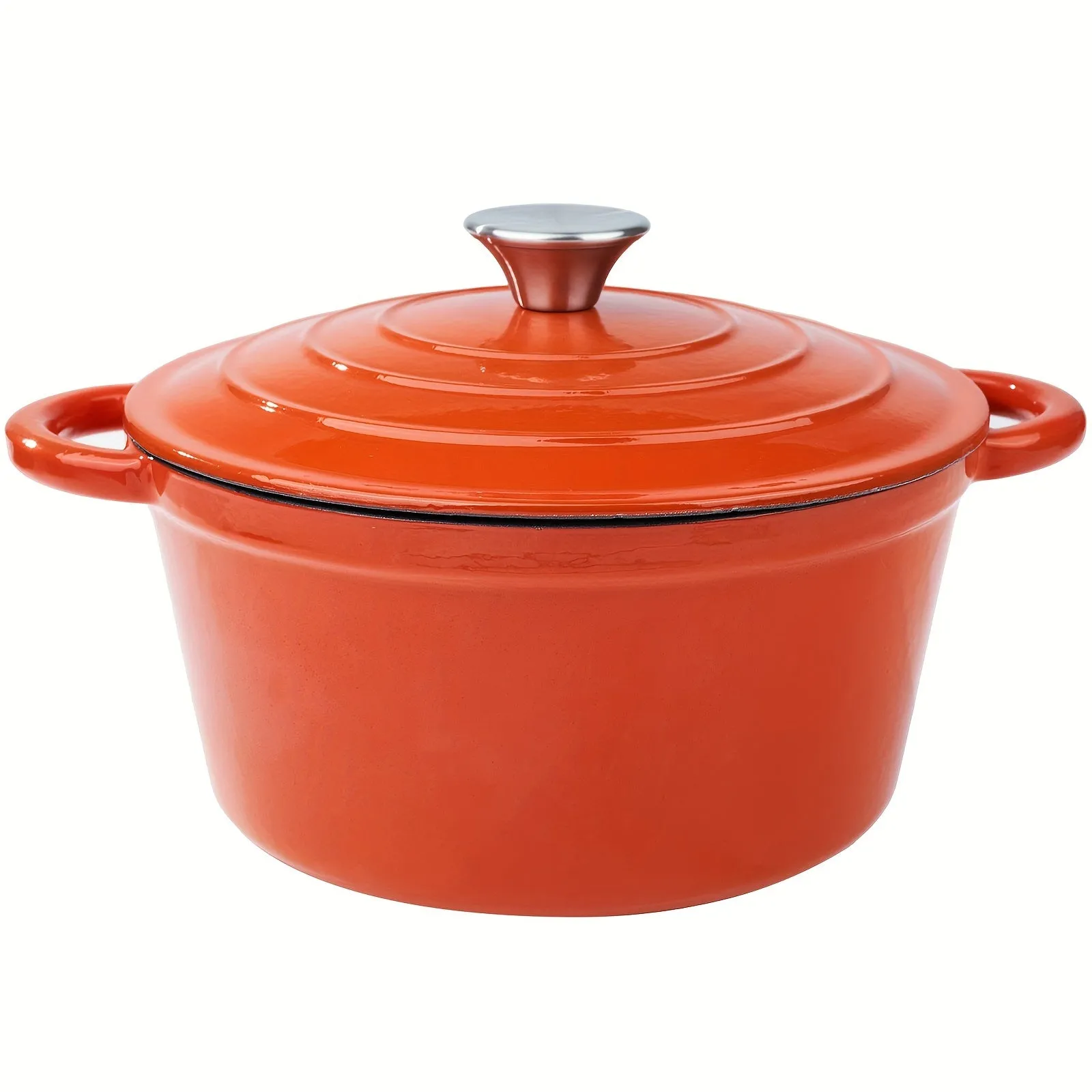 4.5 Quart Large Capacity Enameled Cast Iron Dutch Oven Pot - Heavy-Duty, Oven Safe Up To 500°F, Non-Stick, Pre-Seasoned Cookware - Ideal For Bread Baking, Slow Cooking, Braising, Roasting, Frying, Boiling, and More