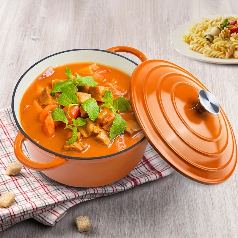 4.5 Quart Large Capacity Enameled Cast Iron Dutch Oven Pot - Heavy-Duty, Oven Safe Up To 500°F, Non-Stick, Pre-Seasoned Cookware - Ideal For Bread Baking, Slow Cooking, Braising, Roasting, Frying, Boiling, and More