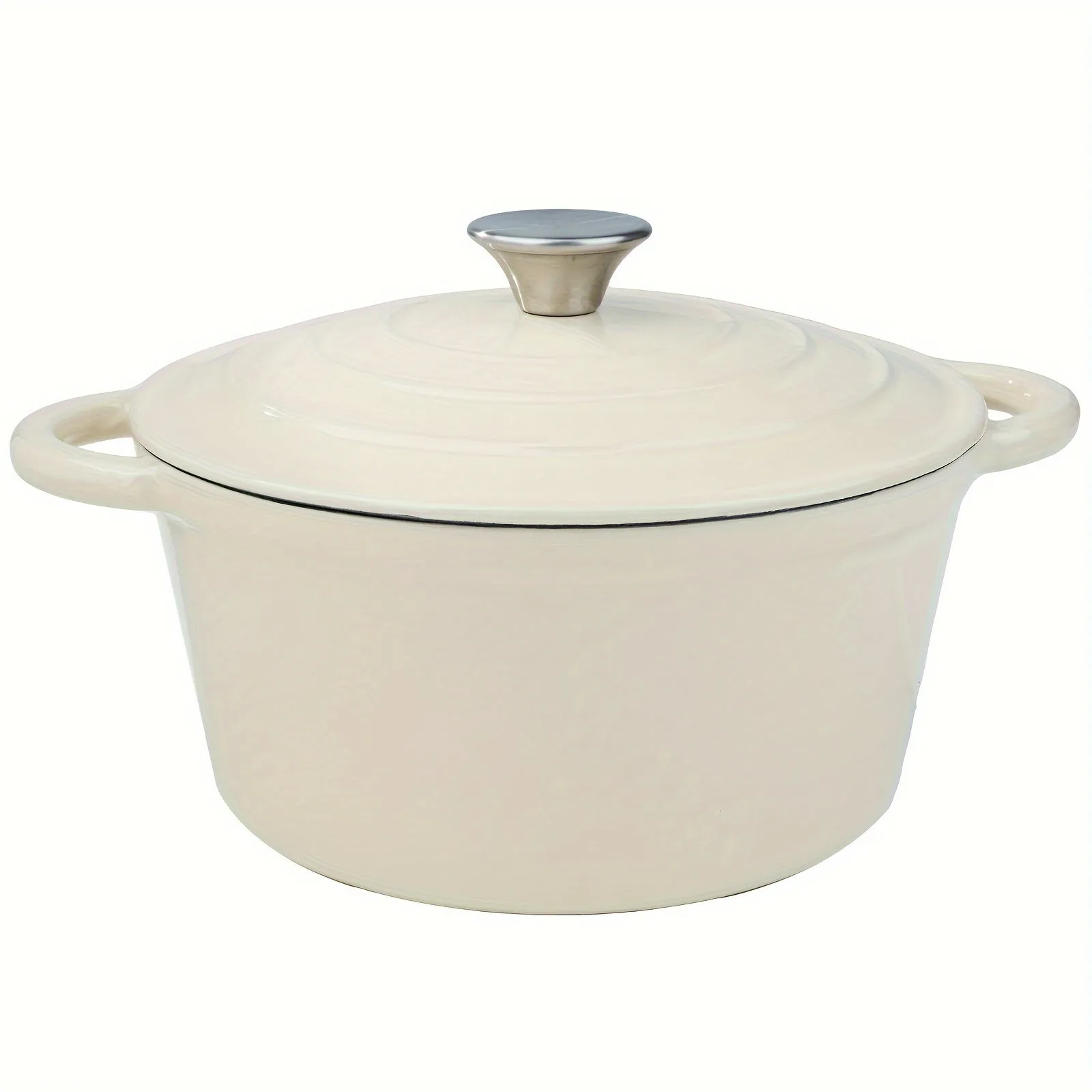 4.5 Quart Large Capacity Enameled Cast Iron Dutch Oven Pot - Heavy-Duty, Oven Safe Up To 500°F, Non-Stick, Pre-Seasoned Cookware - Ideal For Bread Baking, Slow Cooking, Braising, Roasting, Frying, Boiling, and More