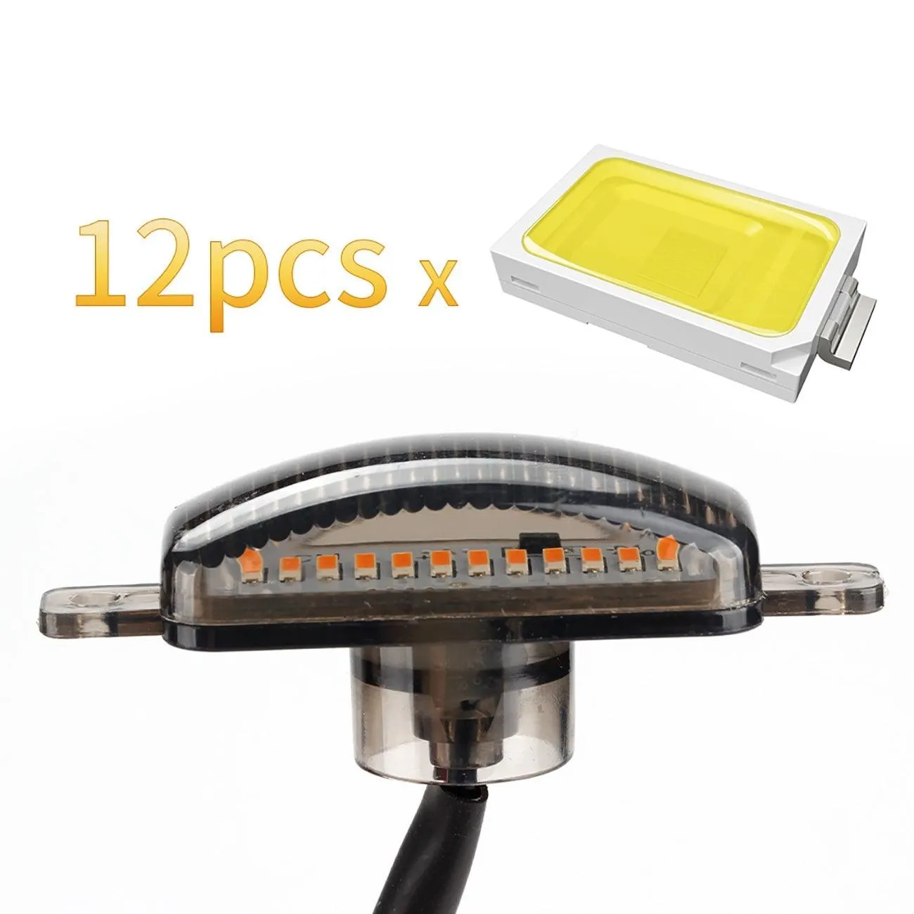(4pcs/set) LED Front Hood Grille Lights Raptor Style Amber Light Fit for Pickup Truck Off-Road SUV (Amber Shell/ Smoked Shell)