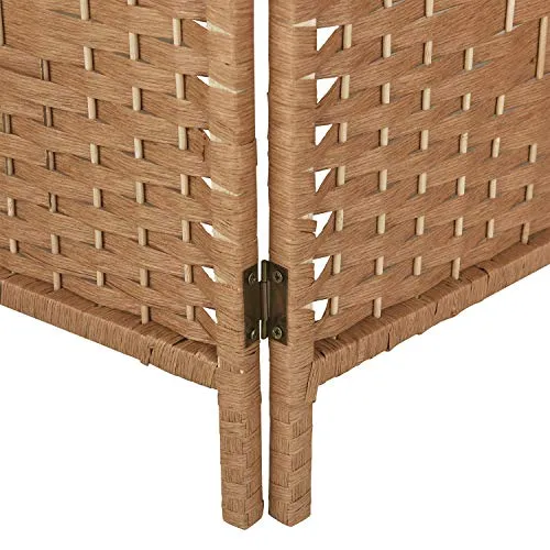 6 ft Tall Extra Wide 6 Panels Room Divider Folding Screen 2 Display Shelves