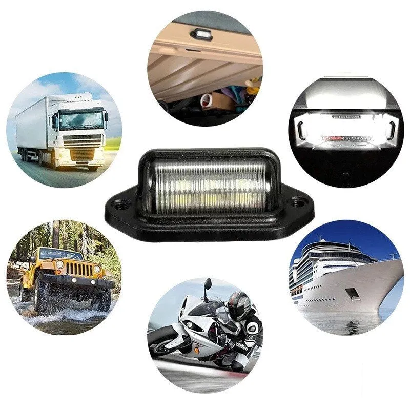 6 LED Car Truck License Plate Lights Trunk Reading Lamp Universal License Taillight for RV Trailer Van Boat
