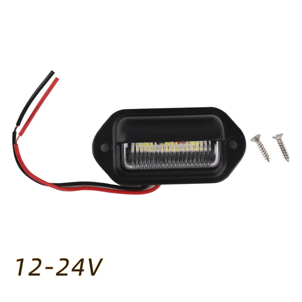 6 LED Car Truck License Plate Lights Trunk Reading Lamp Universal License Taillight for RV Trailer Van Boat
