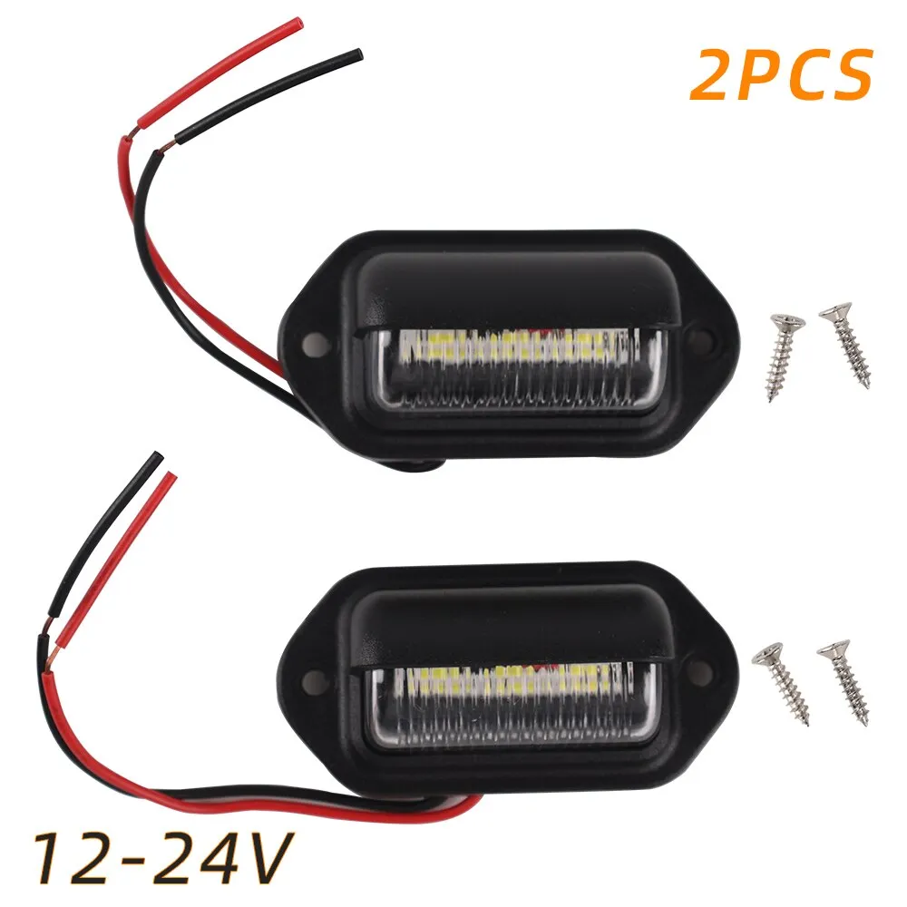6 LED Car Truck License Plate Lights Trunk Reading Lamp Universal License Taillight for RV Trailer Van Boat