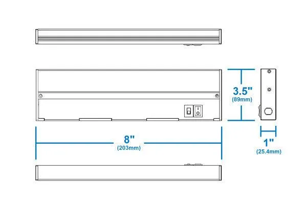8-inch Oil Rubbed Bronze Selectable LED Under Cabinet Light