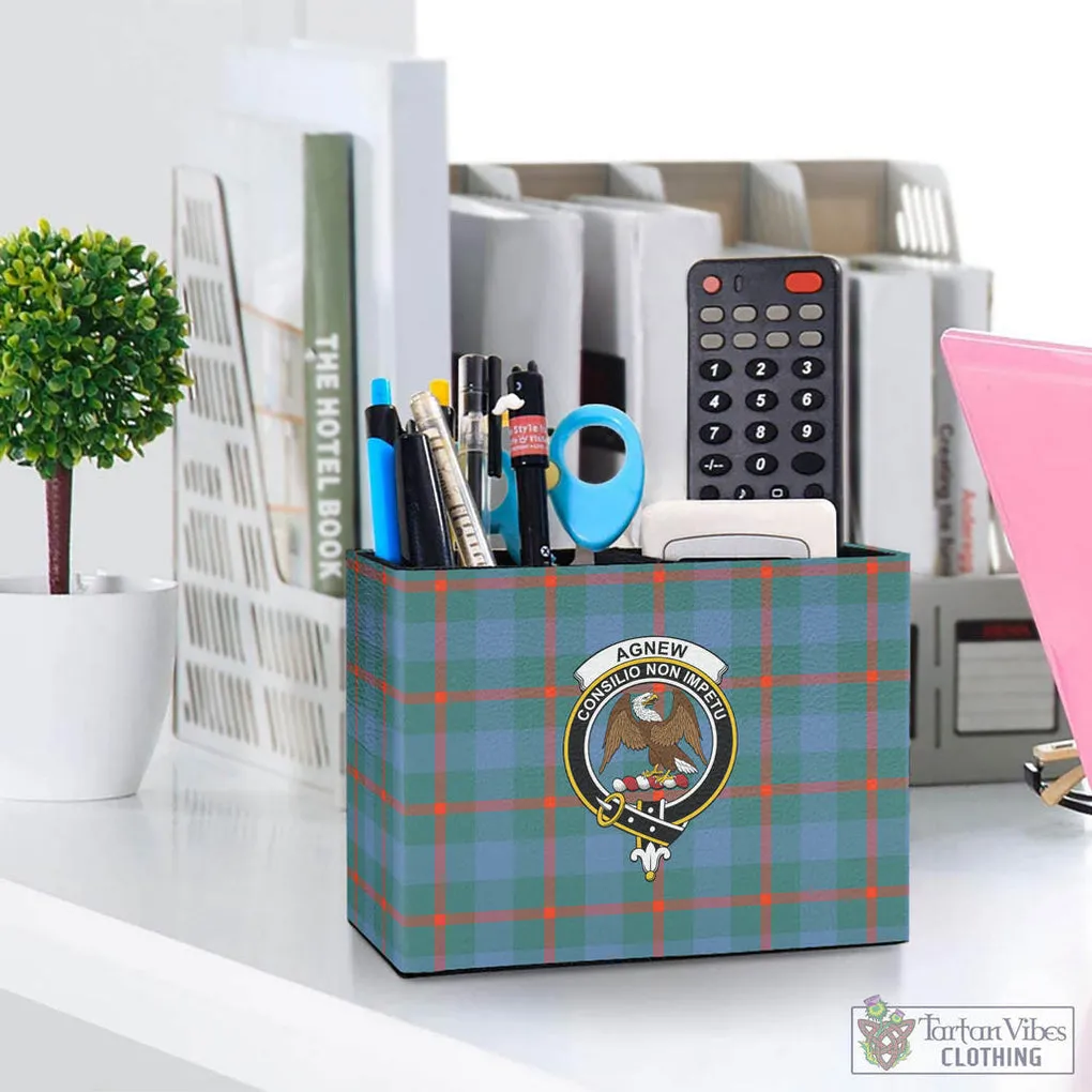 Agnew Ancient Tartan Pen Holder with Family Crest