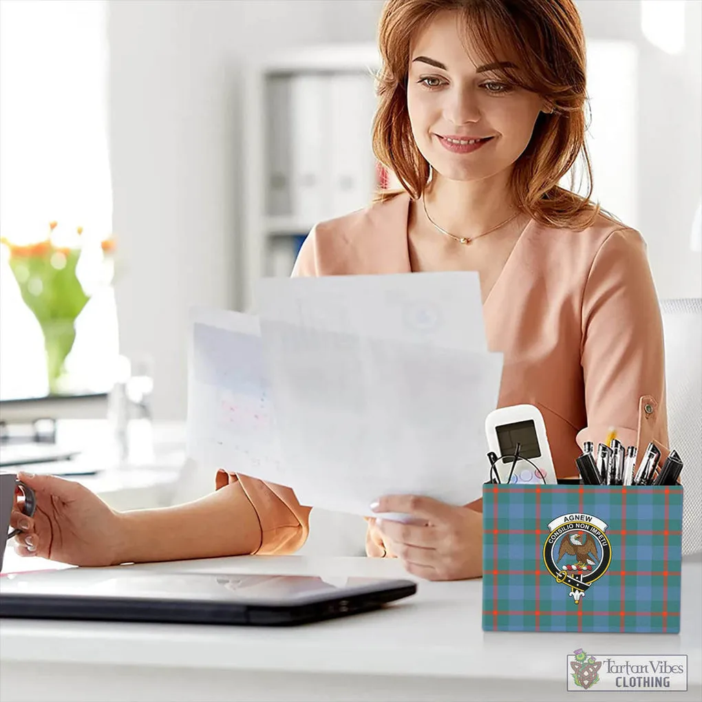 Agnew Ancient Tartan Pen Holder with Family Crest