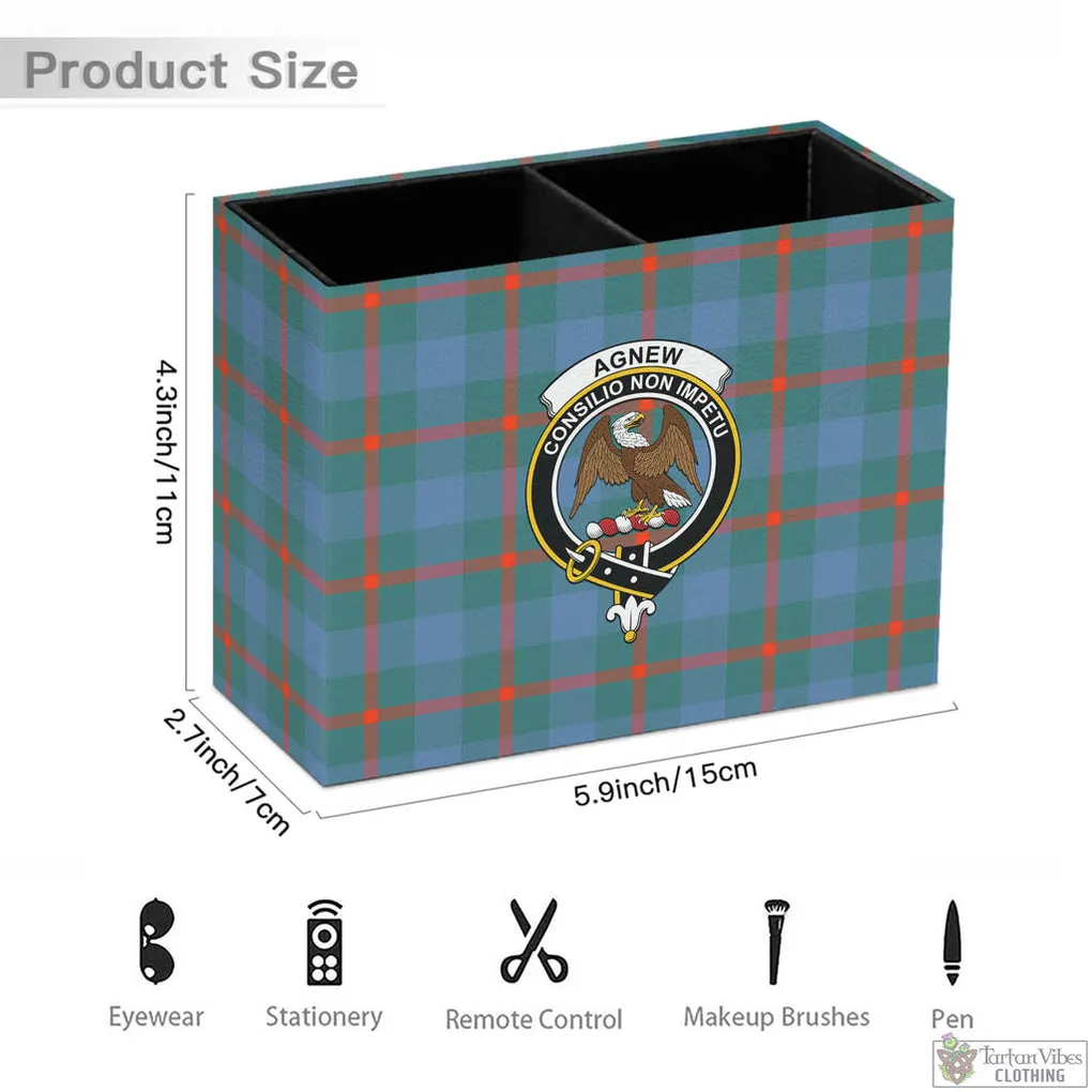 Agnew Ancient Tartan Pen Holder with Family Crest