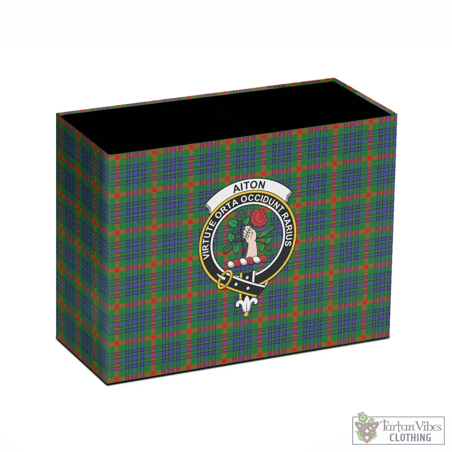 Aiton Tartan Pen Holder with Family Crest