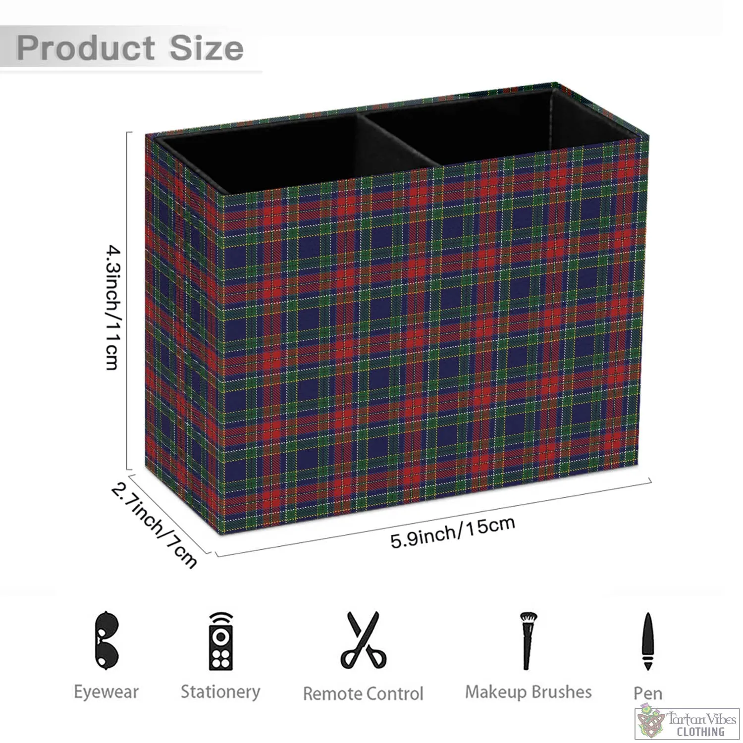 Allison Red Tartan Pen Holder