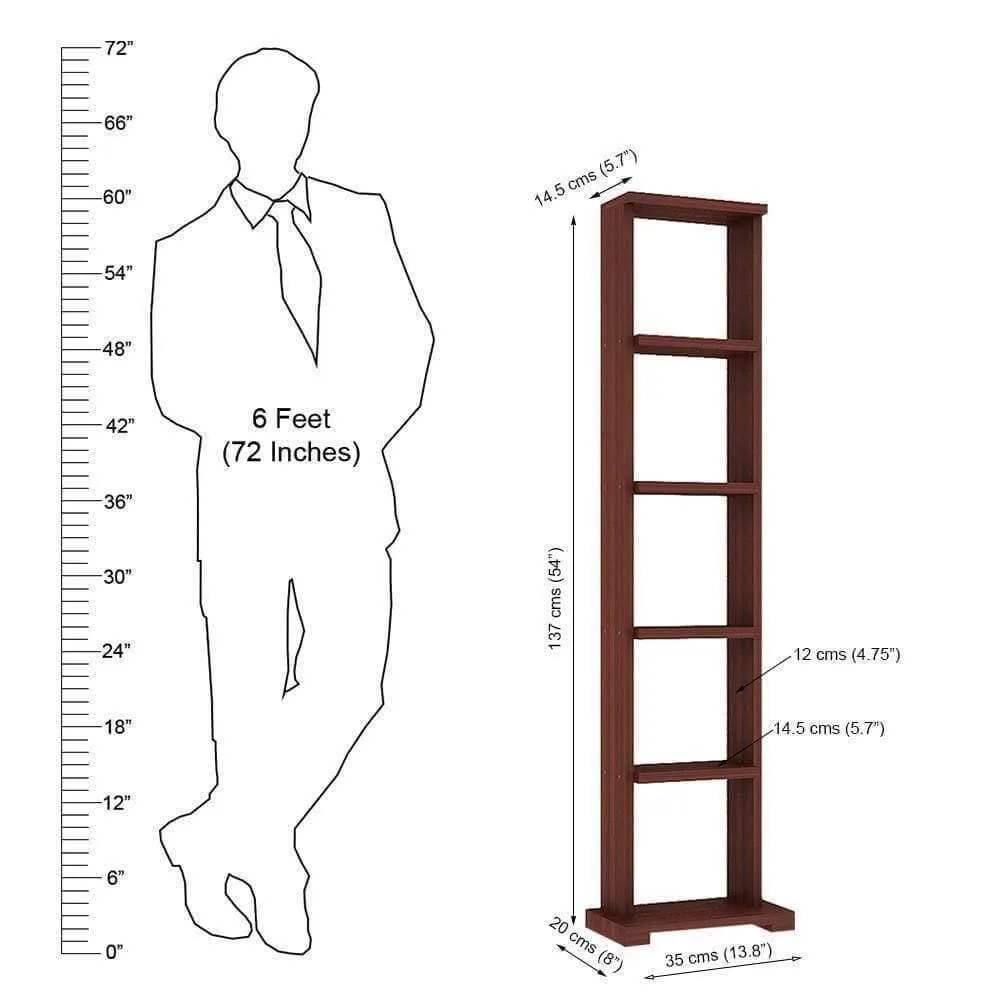 Alpha Lite Display Unit with 5 shelves, Mahogany