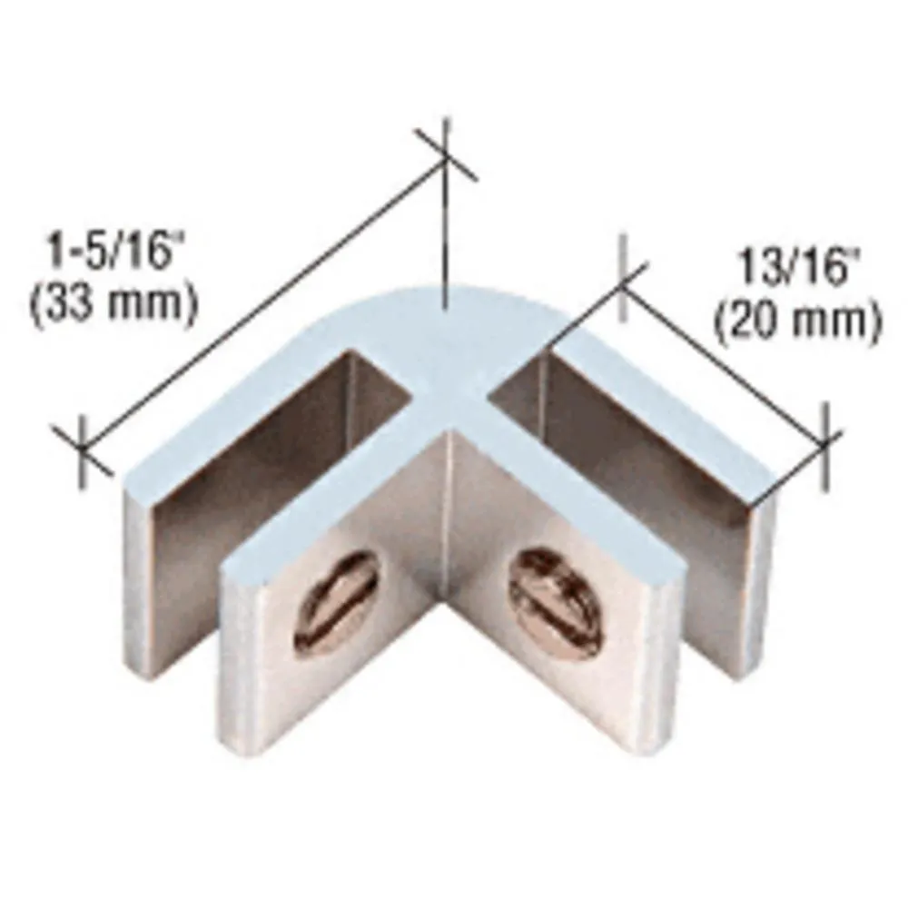 Anodized Aluminum Two-Way 90 Degree Glass Connector