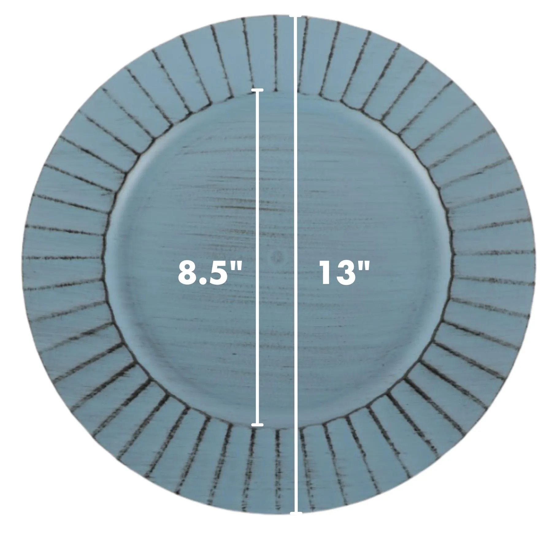 Antique Brushed Ribbed Charger Plates, BULK Set