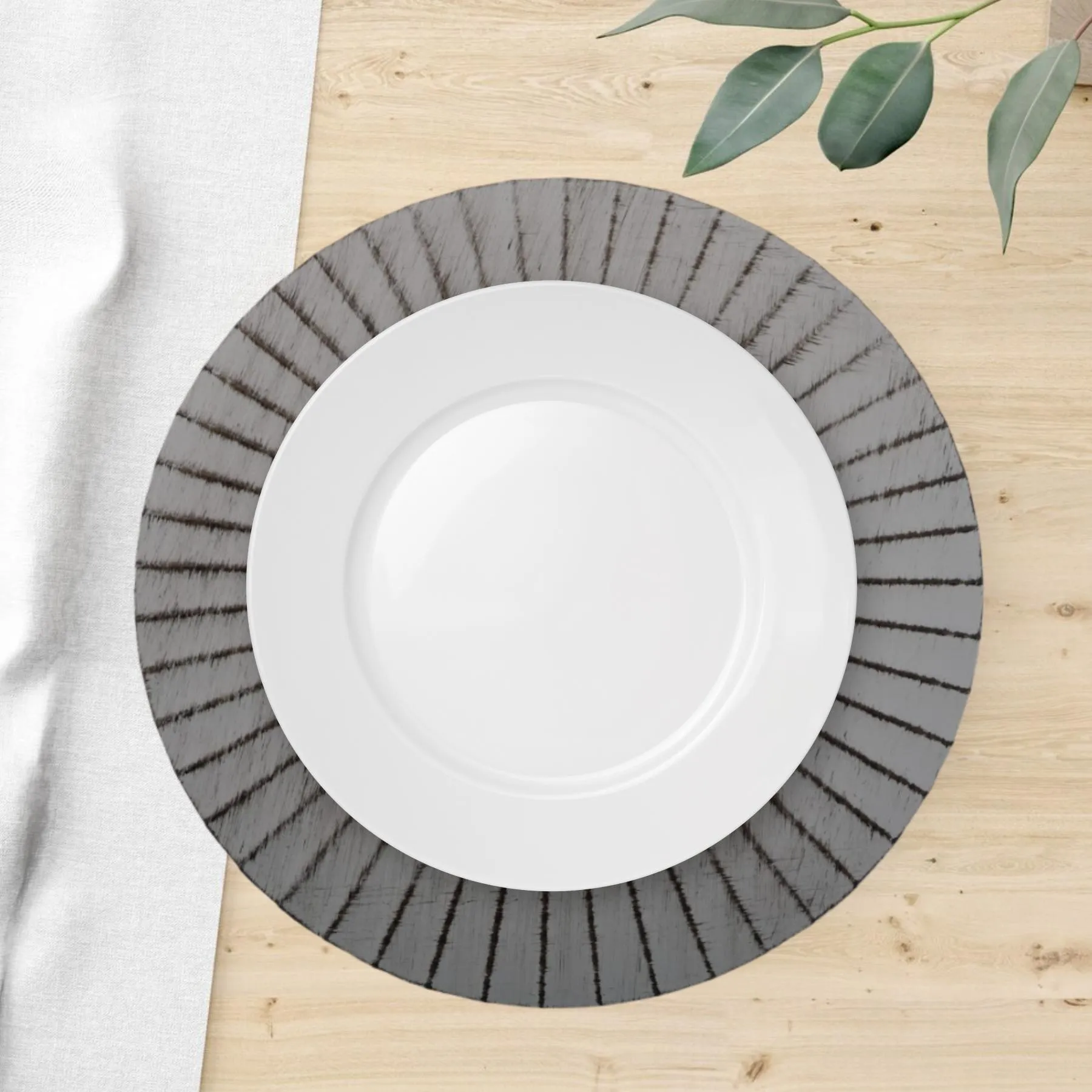 Antique Brushed Ribbed Charger Plates, BULK Set