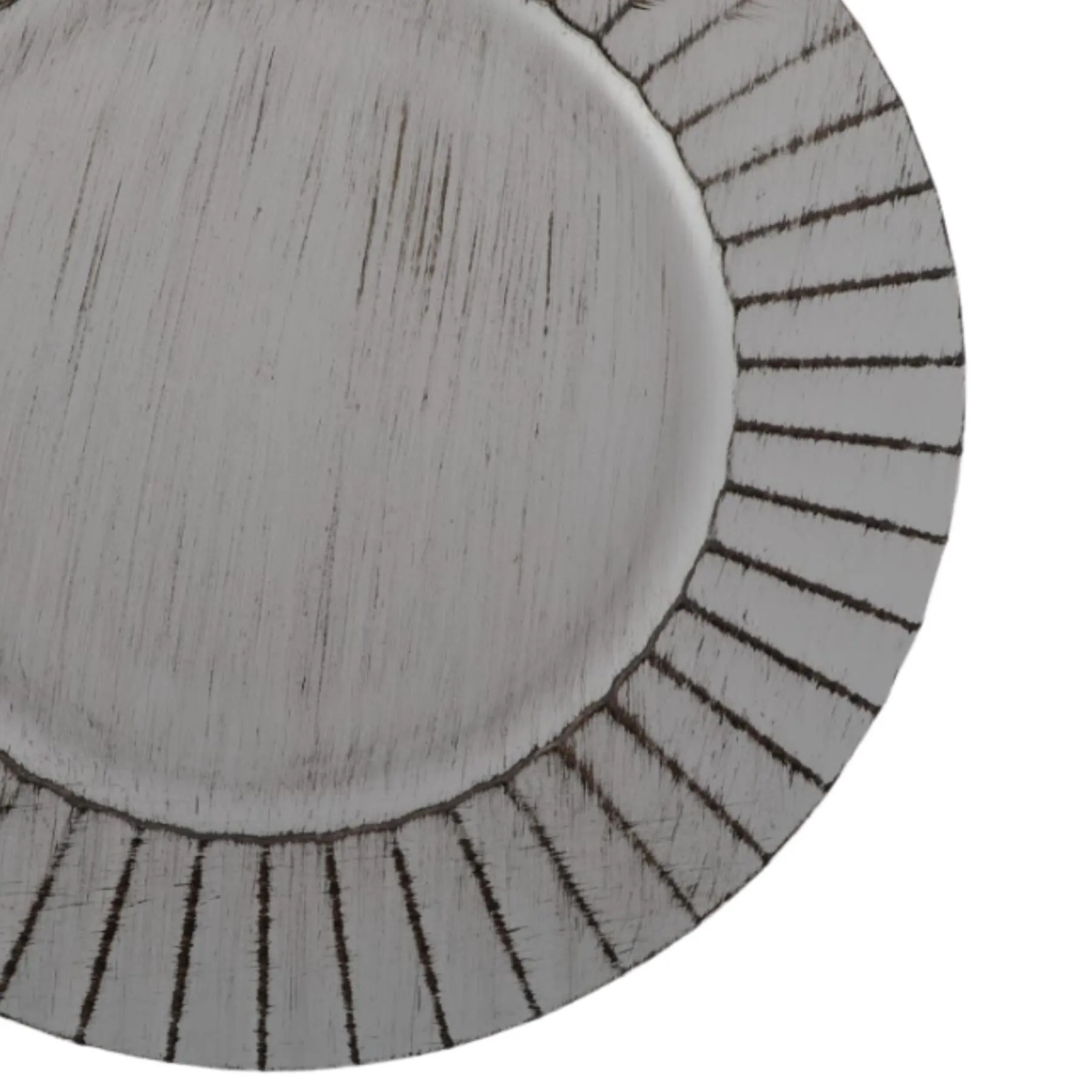 Antique Brushed Ribbed Charger Plates, BULK Set