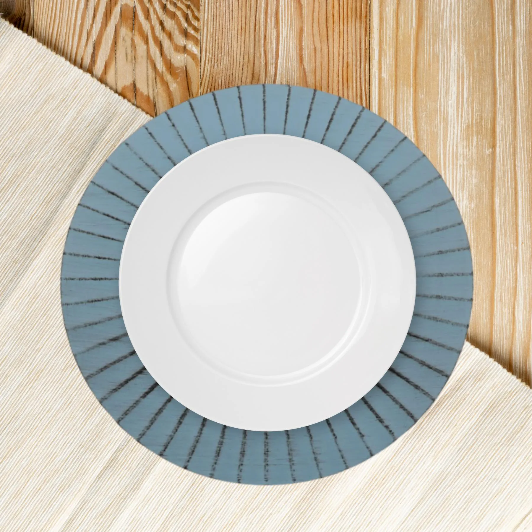 Antique Brushed Ribbed Charger Plates, BULK Set
