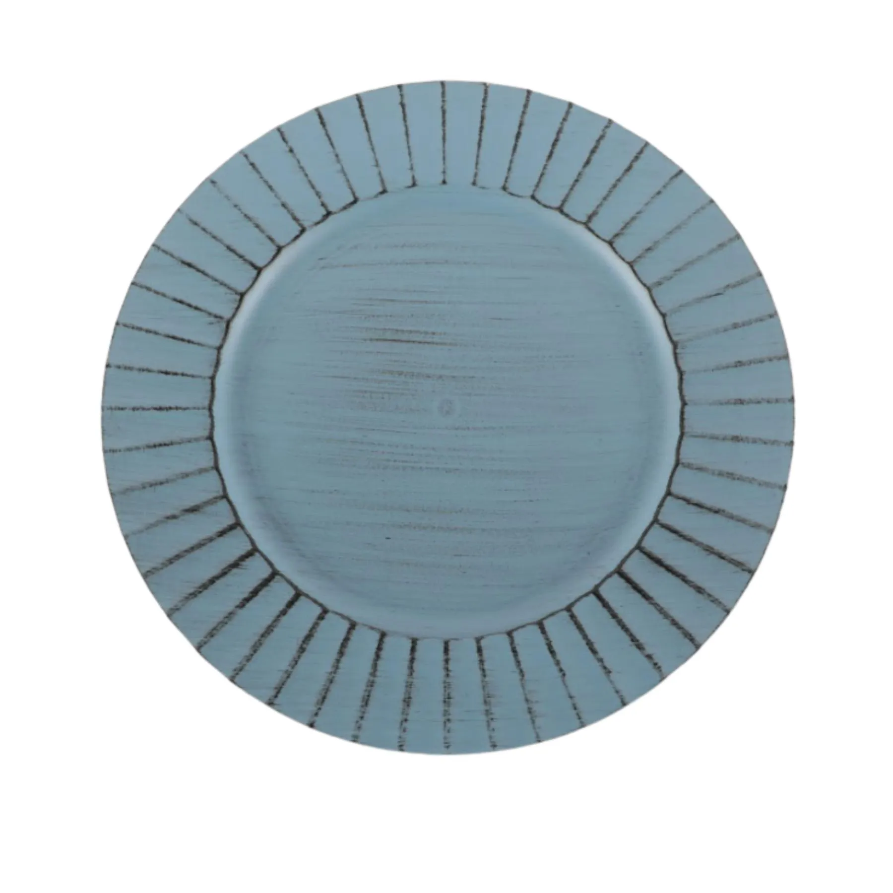 Antique Brushed Ribbed Charger Plates, BULK Set