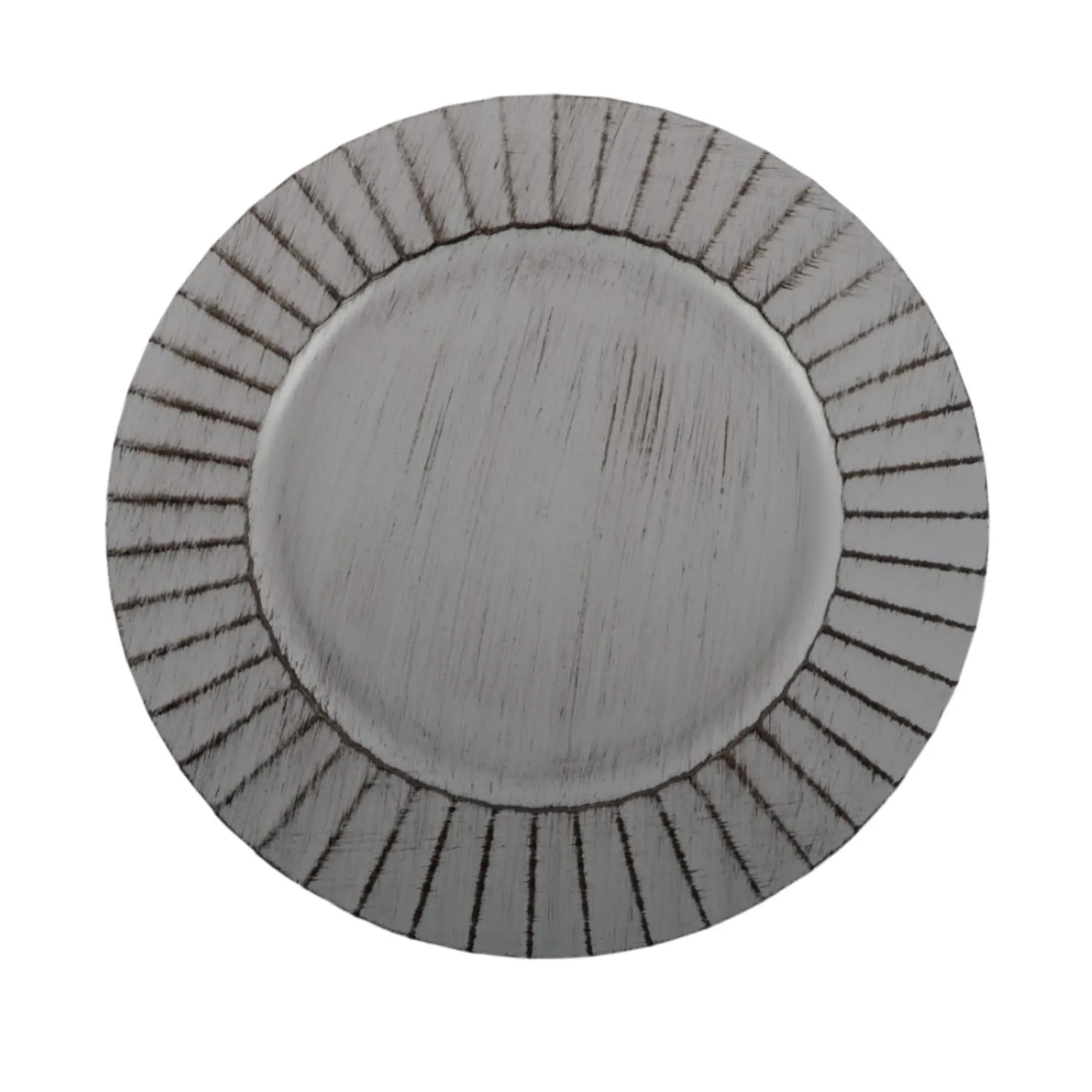 Antique Brushed Ribbed Charger Plates, BULK Set