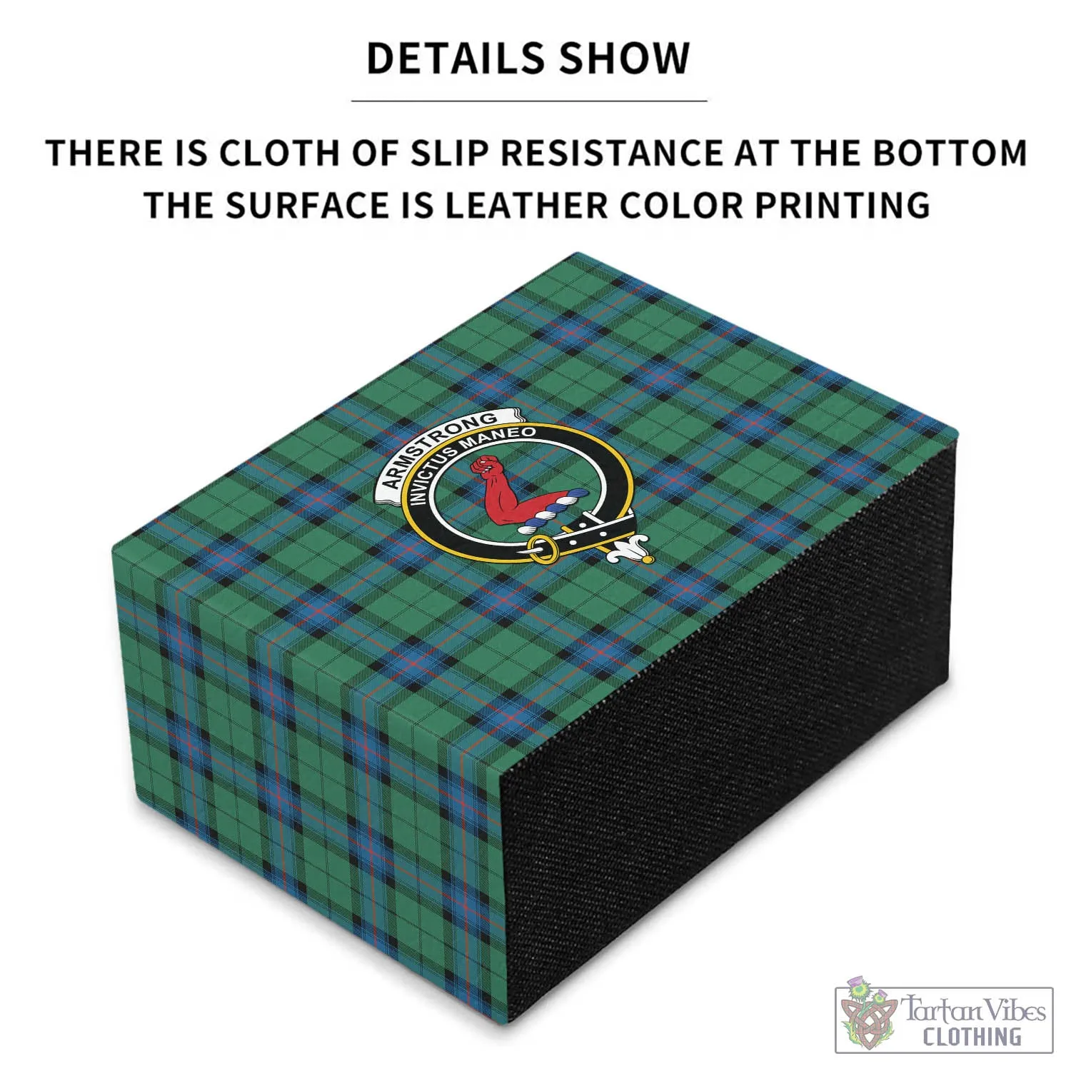 Armstrong Ancient Tartan Pen Holder with Family Crest