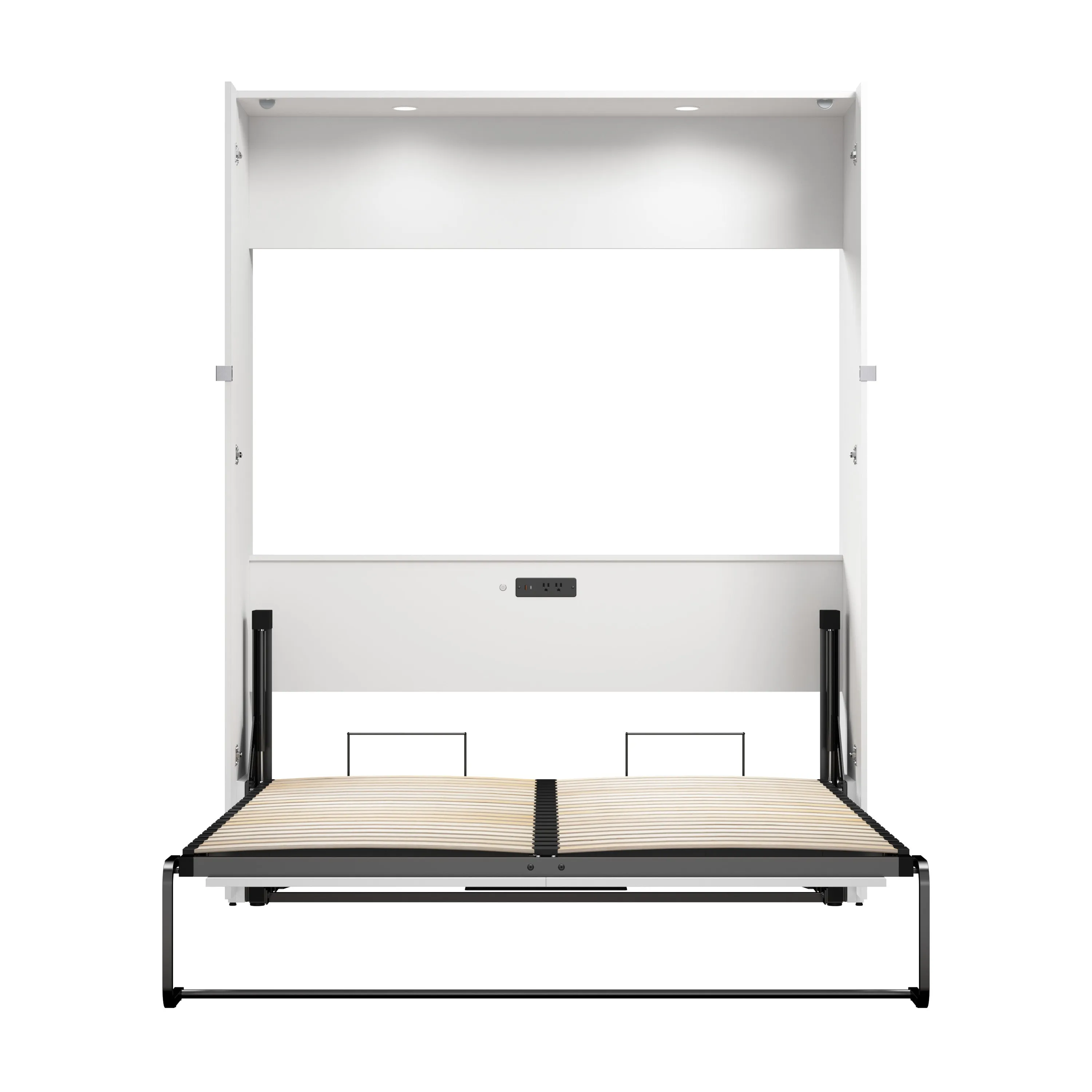 Avalon 67W High Gloss Queen Murphy Wall Bed in High Gloss White