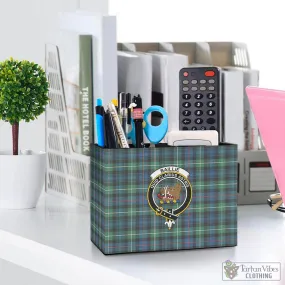 Baillie Ancient Tartan Pen Holder with Family Crest