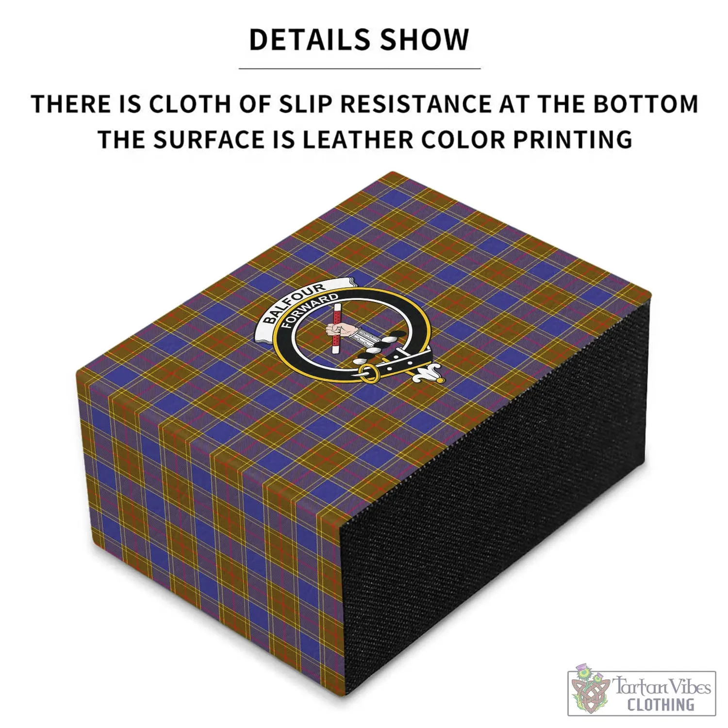 Balfour Tartan Pen Holder with Family Crest