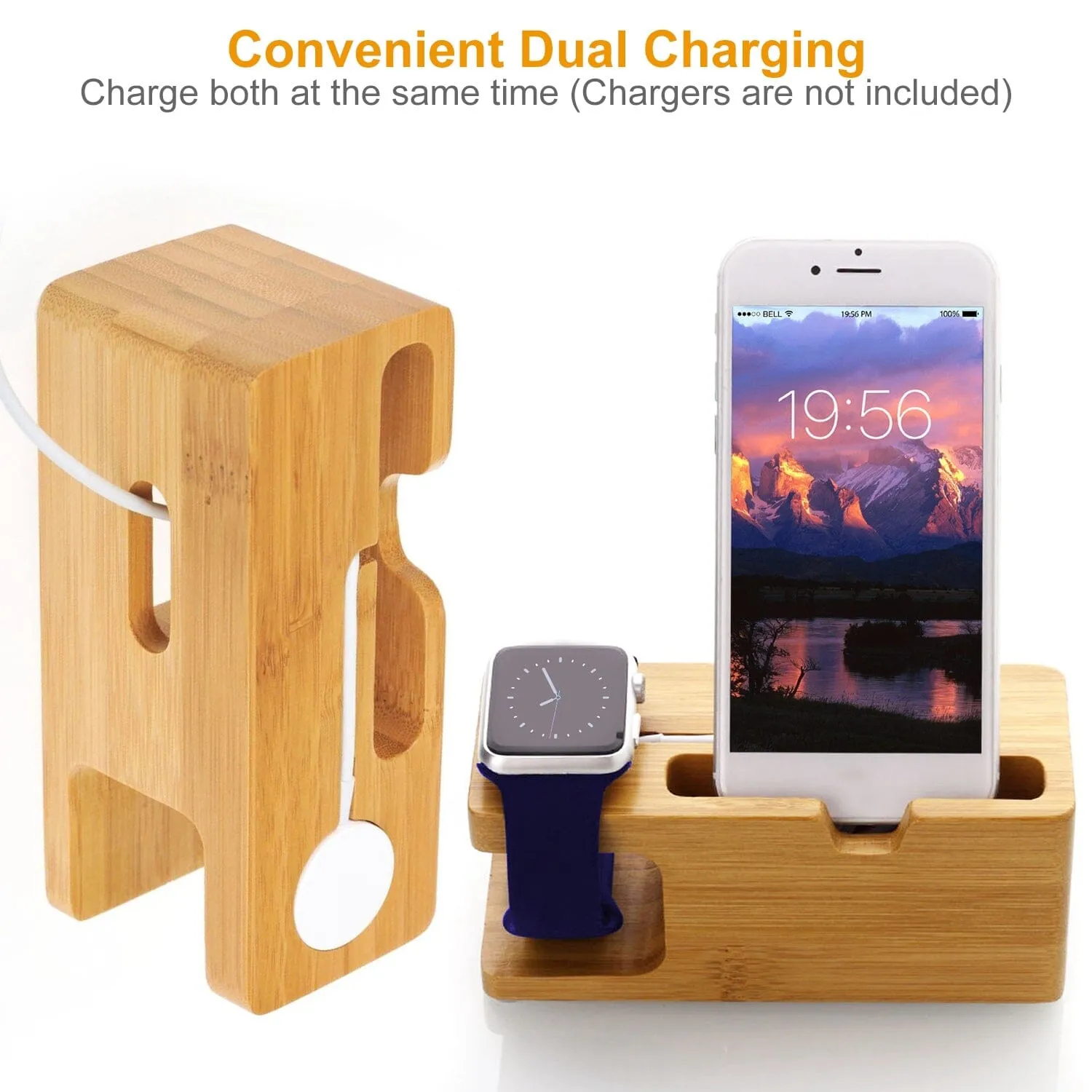 Bamboo Wood Charging Stand for Apple Watch