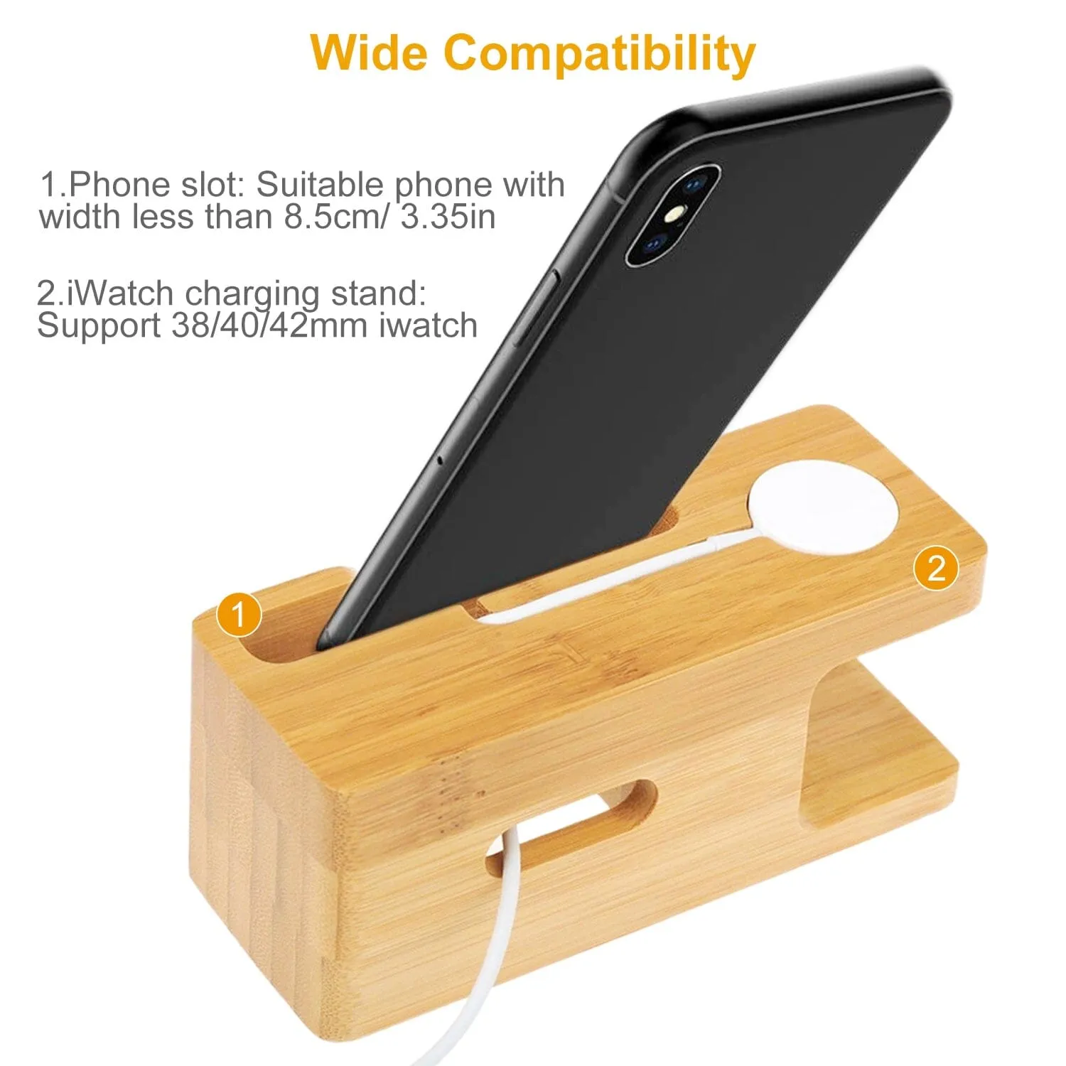 Bamboo Wood Charging Stand for Apple Watch